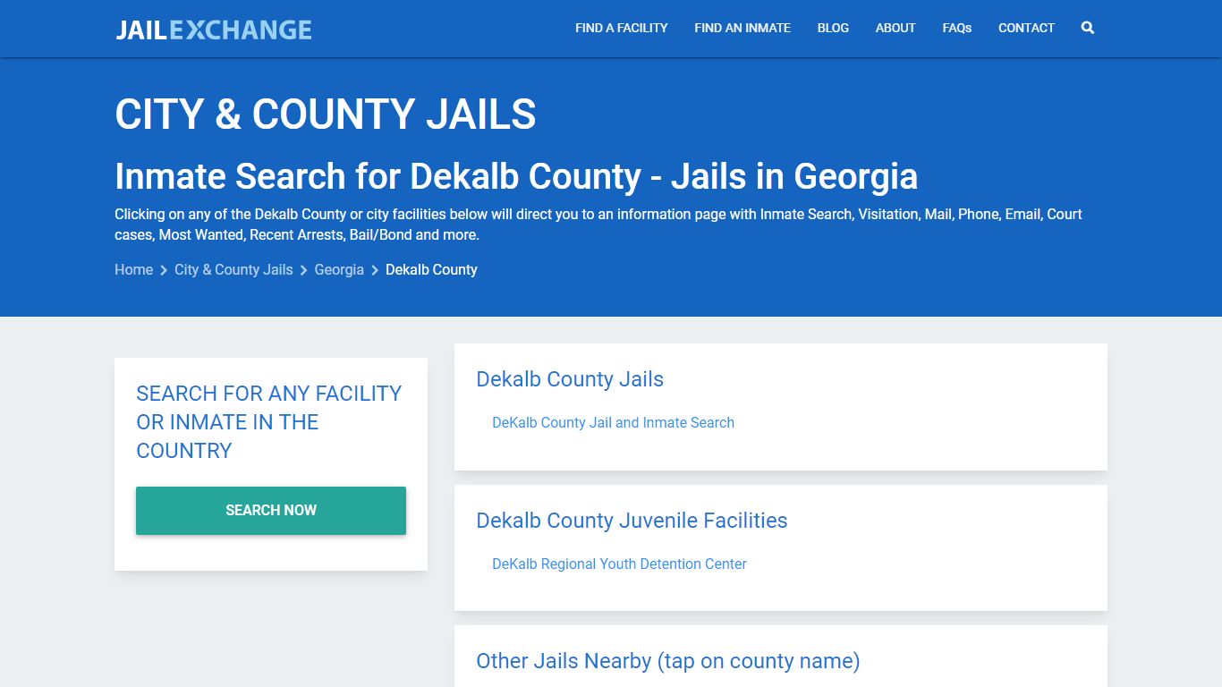 Inmate Search for Dekalb County | Jails in Georgia - Jail Exchange